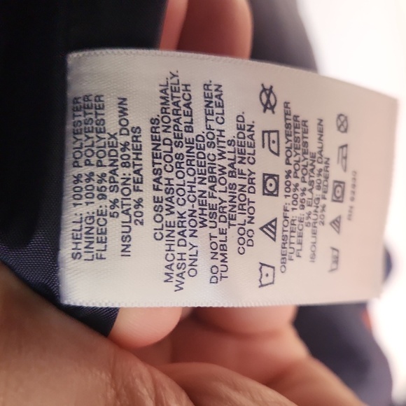 Land's End Blue Brown White Geo Check Sleeveless Full Zip Down Puffer Vest 2x - Picture 6 of 8